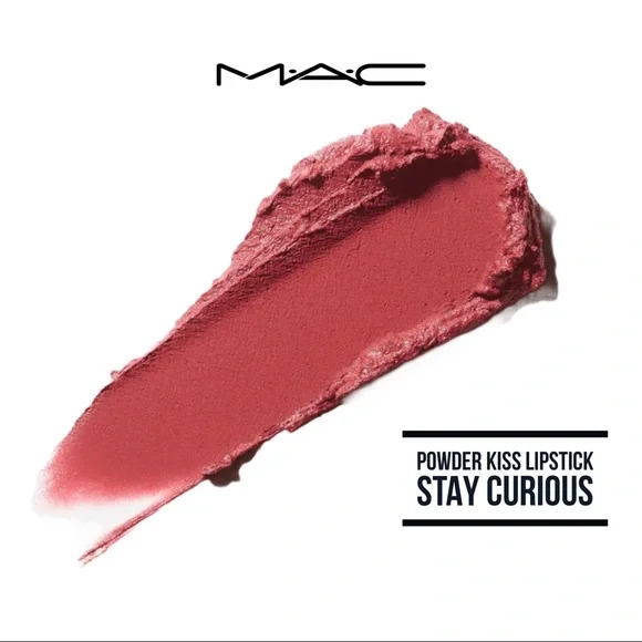 *Host Pick* MAC 💋 Powder Kiss Lipstick in “Stay Curious” (Pinky Red) BNIB - Picture 2 of 8